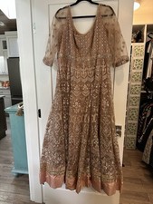 Lashkaraa Dusty Mauve Embroidered Anarkali Long Gown Plus sized Indian Pakistani