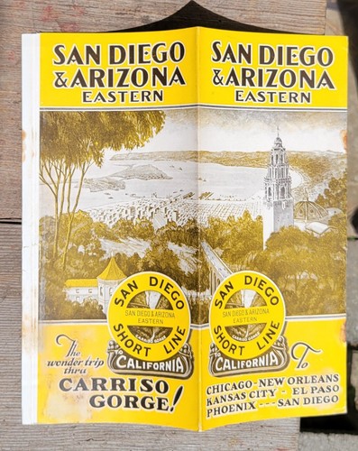 Circa 1920 (Not Dated) San Diego & Arizona Short Line Railway Brochure Railroad