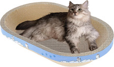 Large Cat Scratcher Cardboard Oval Scratch Pad Lounge Bed for Indoor Cats Bed