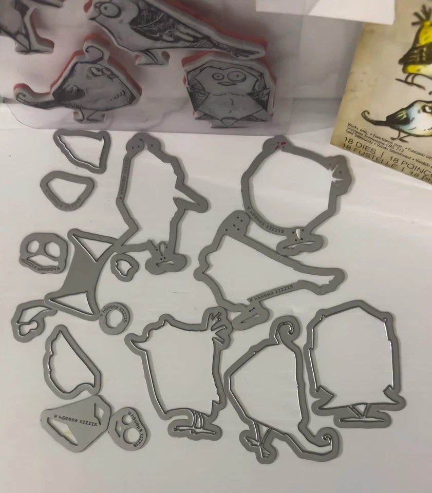 СНЯТЫЙ С ПРОИЗВОДСТВА набор марок Tim Holtz Bird Crazy и штампы для резки рам **читайте** - Изображение 3 из 4