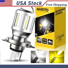 Auxito Motorcycle Led Headlight H4 9003 Bulbs Amber White Highlow Light 1pc Xh