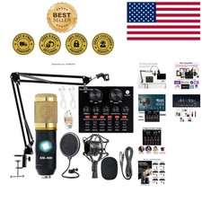 All-In-One Podcast Equipment Bundle - BM-800 Mic Live Sound Card for Streaming