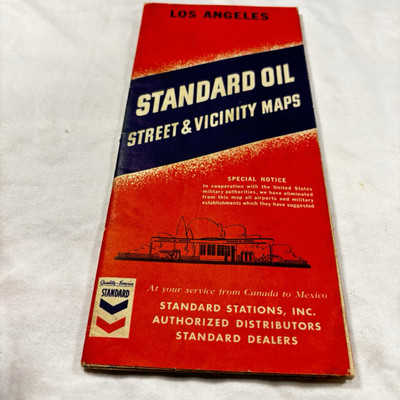 Vvintage Los Angeles street And Vicinity Map Standard Oil