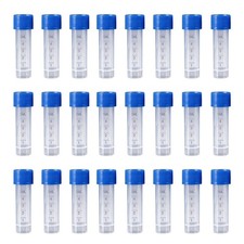 24 PCS 5ml Plastic Test Tubes Screw Caps Small Vial Storage Container Lab