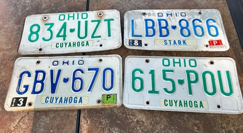 48 Ohio License Plates Lot 1980’s/90’s Vintage Craft Repurpose Man Cave Decor - Picture 9 of 13