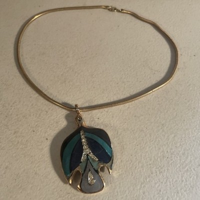 EISENBERG ARTIST SERIES NECKLACE Bird PENDANT Vintage Costume Jewelry Animal