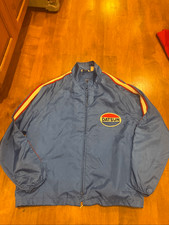 Vintage 70s Datsun Racing Jacket XL Crown California Blue Nylon JDM Nissan Zip
