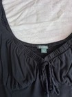 Wild Fable Women's Black Solid Babydoll Dress Sleeveless Scoop Neck Drawstring L — photo 2