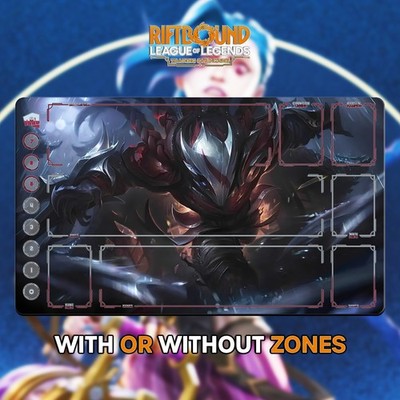 RIFTBOUND LOL TCG Playmat 24x14'' (60*35cm) | Blood Moon TALON - Stitched EDGES