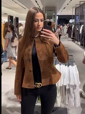 ZARA NUOVA GIACCA WHISKY DONNA ORLO SVASATO 100% PELLE TAGLIA S 6318/232/776