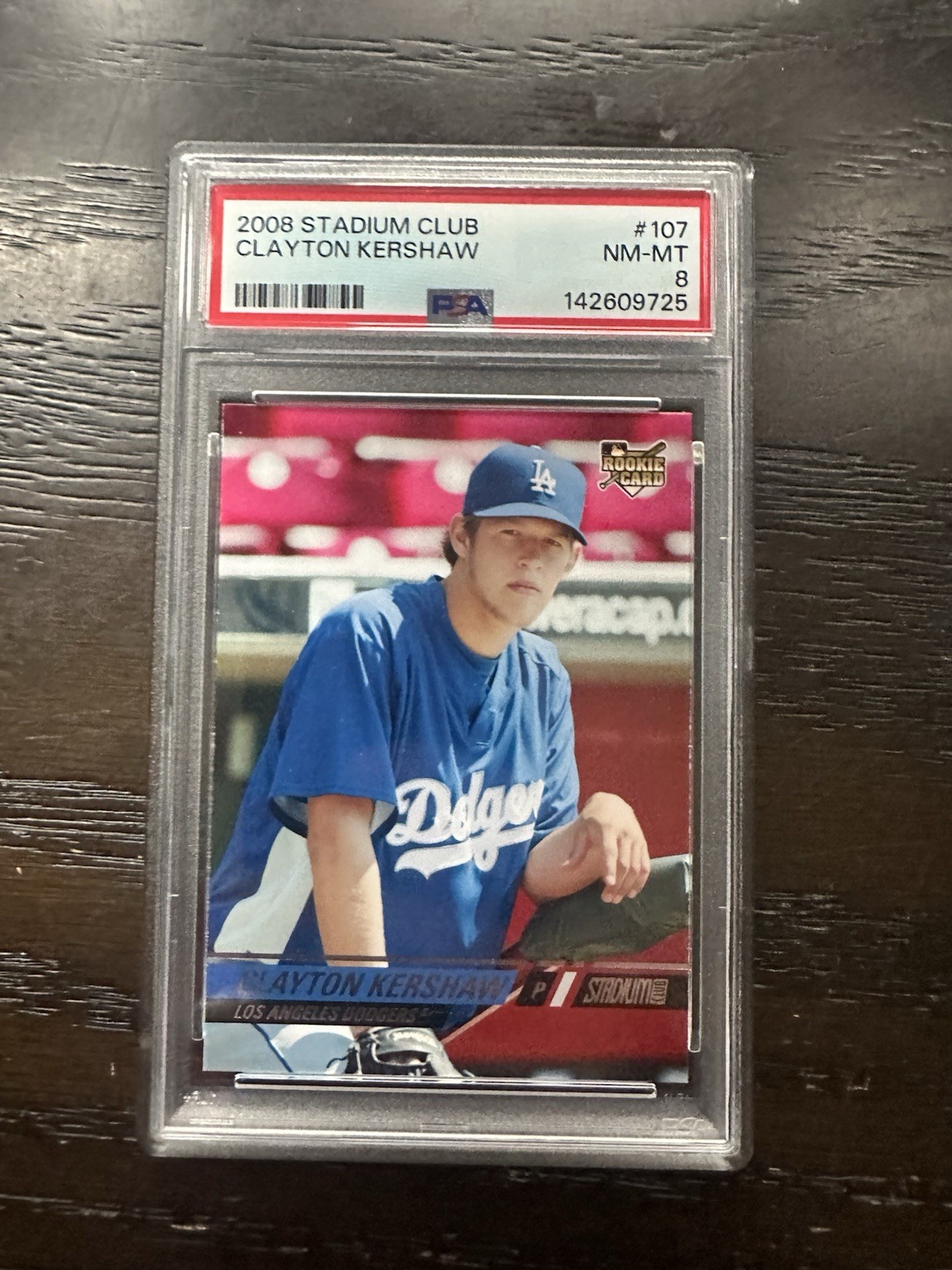 2008 Stadium Club #107 Clayton Kershaw PSA 8 view 3