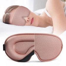 3D Sleep Mask Soft Smooth 100% Blockout Light Eye Cover Travel Rest Sleeping