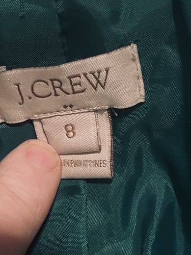 Abrigo para mujer J Crew Stadium Cocoon mezcla de lana talla 8 verde brillante Kelly Preppy - Imagen 6 de 12