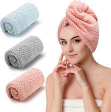 3 PCS Microfiber Hair Towel, Hair Wraps for Women Wet Hair, Fast Drying Hair Tur