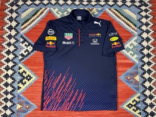 Red Bull Racing Polo F1 Team Large Shirt Honda Formula 1 Rauch Esso Pirelli Puma
