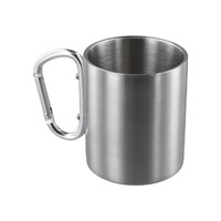 2Stk 300Ml Outdoor Camping Kaffee Tasse Karabiner Tasse Edelstahl Double Layers