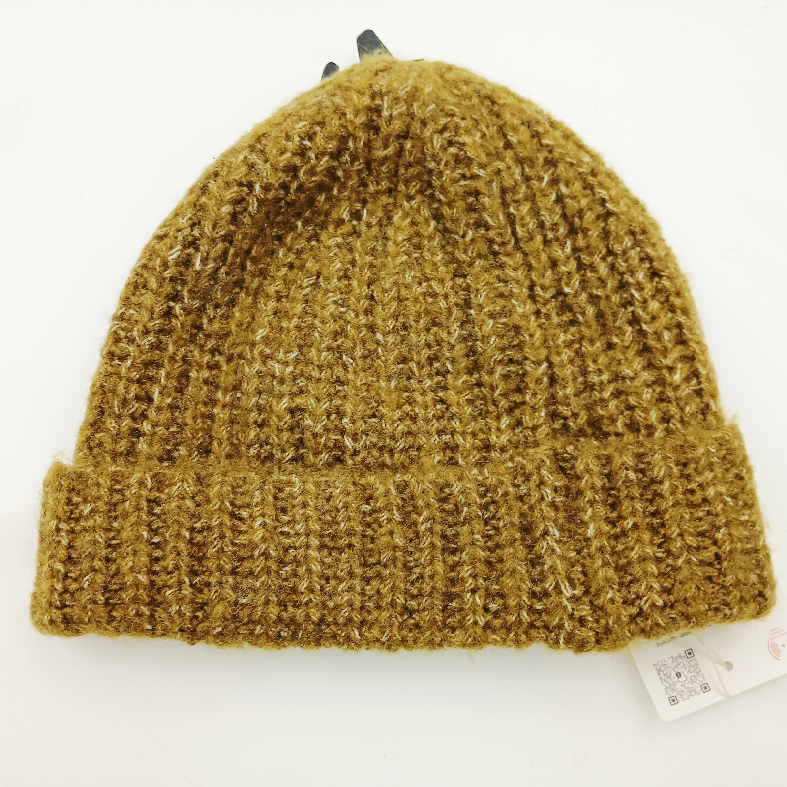 ZARA Rolled Up Greenish Tan Ribbed Brand New Beanie thumbnail 2