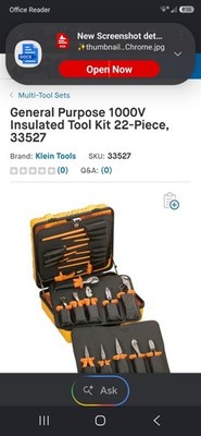 Klein Tools 1000V Insulated Tool Kit 22-Piece Model 33527 Hard Case