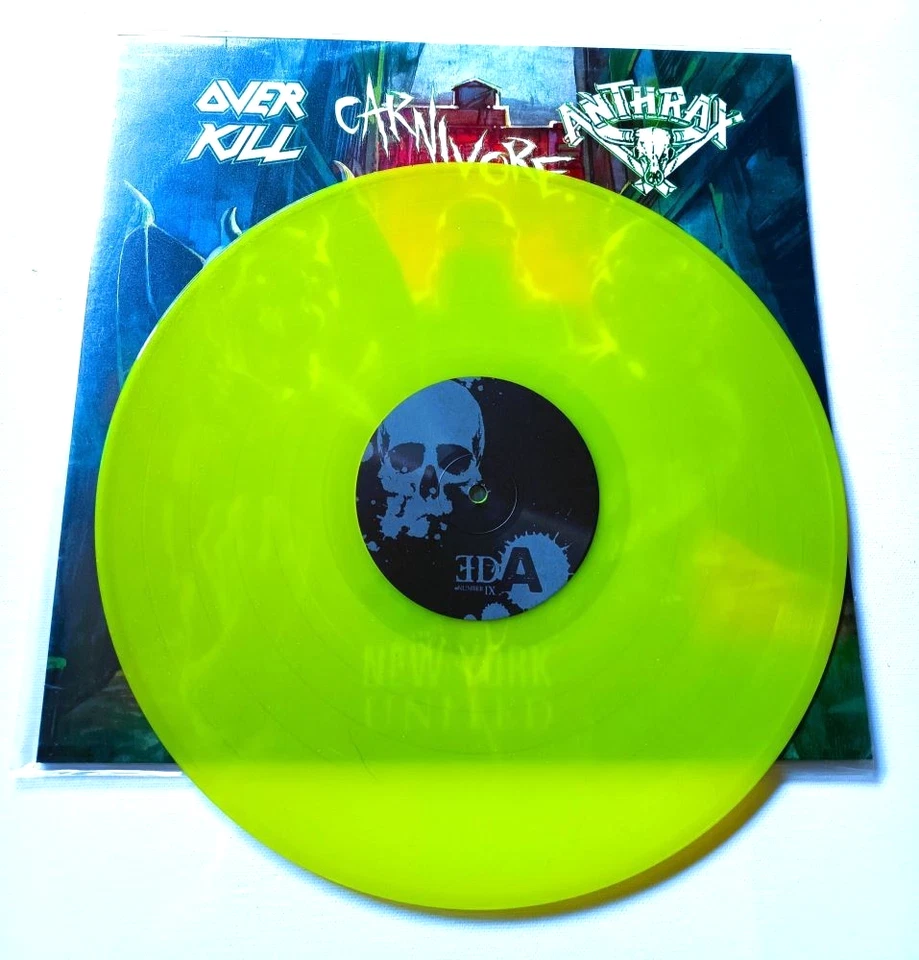 OVER KILL, CARNIVORE, ANTHRAX NEW YORK UNITED - LP Yellow Translucent Vinyl 2024 - Photo 3/3