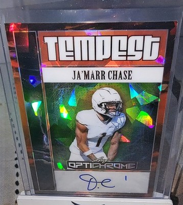 2025 Leaf OPTICHROME Tempest JA'MARR CHASE AUTO 1/1 orange black color match