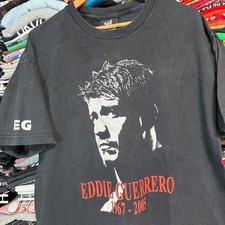 Rare vintage Eddie Guerrero memorial viva la raza t shirt black wwe