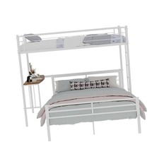 Loft Bed Frame with Twin over Full Bunk Configuration Metal and Engineered