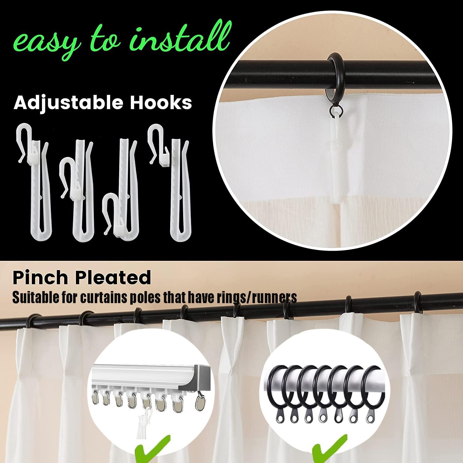 LUGOTAL Off-White 84" Pinch Pleated Sheer Curtains for Living Room thumbnail 6