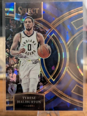 2023-24 Panini Select - Premier Level Tyrese Haliburton #172 Blue Cracked Ice...