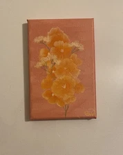 Whimsical Abstract Floral Mini Painting – Original Acrylic on Canvas 4x6 