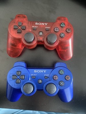 Official Sony DualShock 3 Wireless Controller   Crystal Red / Clear Red And Blue