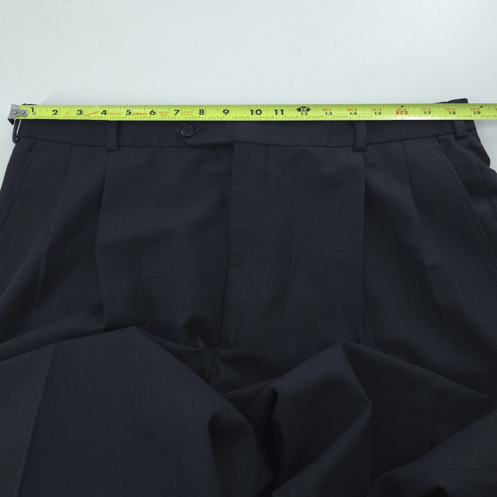 Brooks Brothers Wool Dress Pants Mens 38x31 Navy Blue Glen Plaid Stretch Classic thumbnail 12