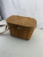 New Longaberger 18210 Shoulder Purse Basket with Green Liner Protector VTG
