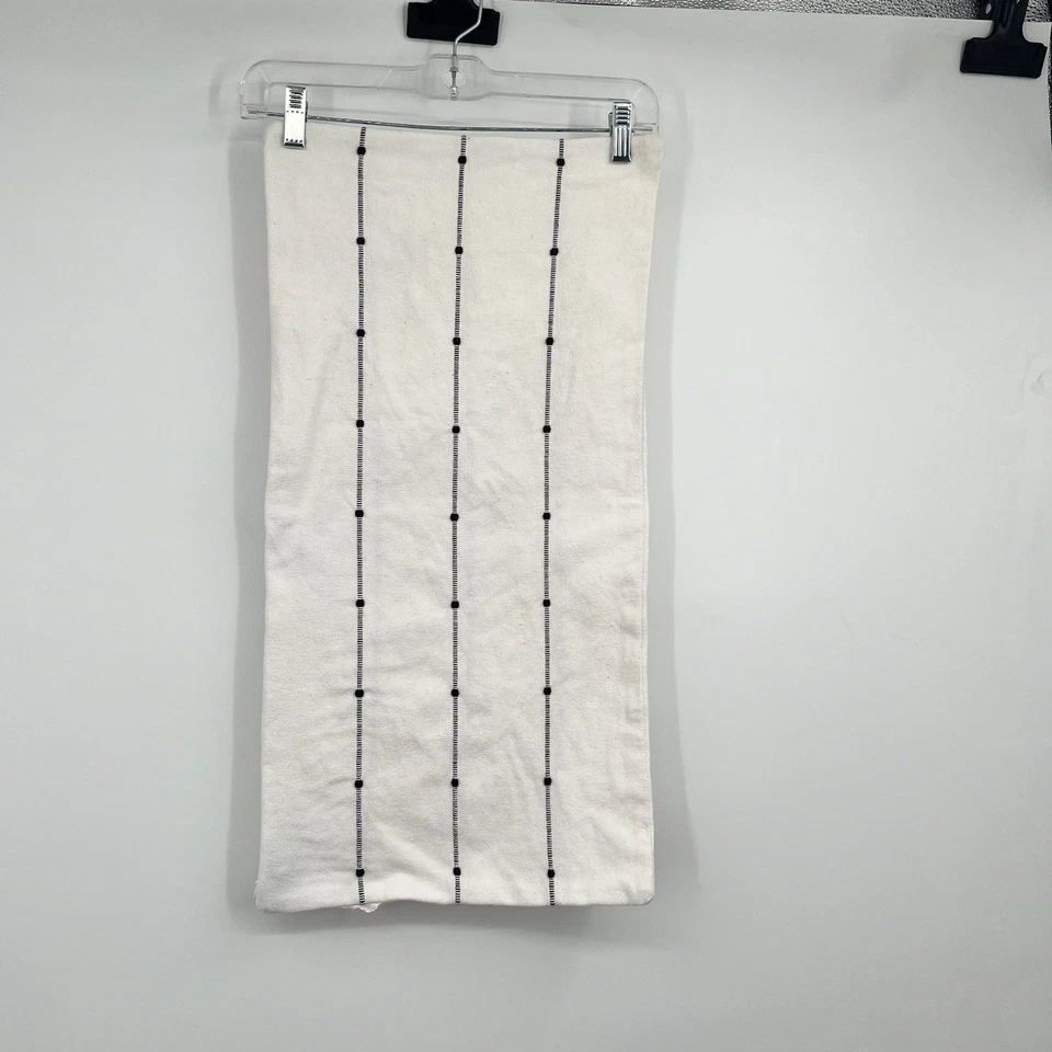 Juego 2 Funda Almohada Lumbar Ralph Lauren Rayas Blanco Negro Algodón 12 X 24 Foto 3 de 4