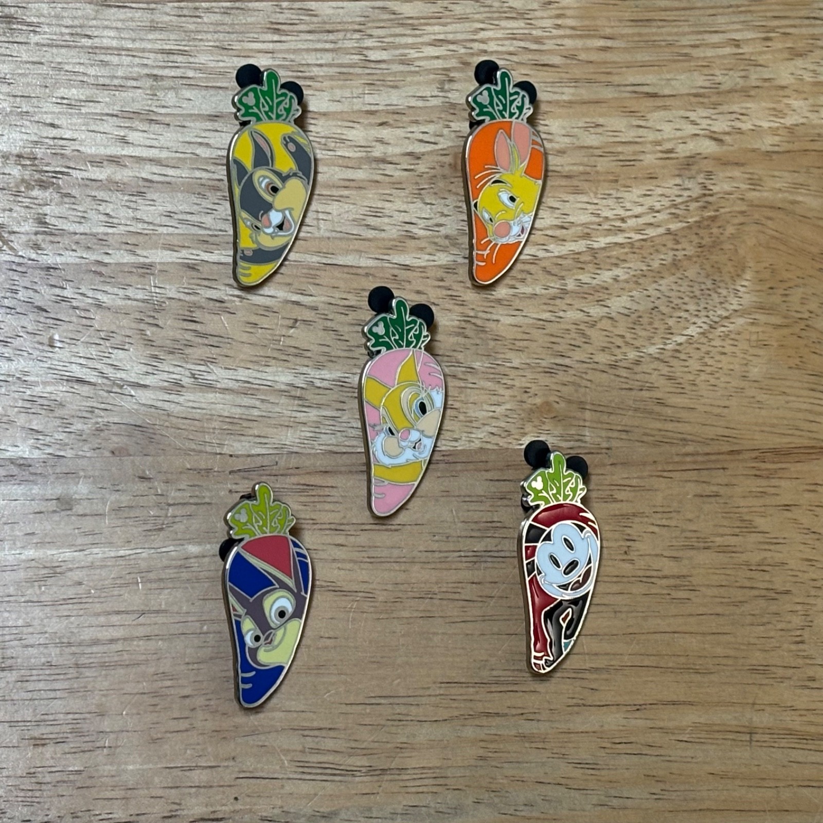 Disney Parks Carrot Character Hidden Mickey Series Set Of 5 Pins
