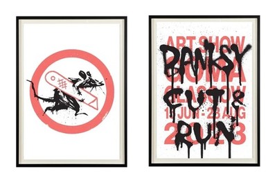 AUTHENTIC Banksy Cut And Run Ausstellung Poster Set Glasgow 2023 - SCHNELLER VERSAND