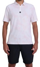 NWT 78 Bad Birdie Men's Pique Short Sleeve Golf Polo Day Dreamin' Blush Size L