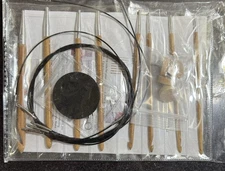 Interchangeable Circular Knitting Needle Set Bamboo/Wood Tips w/ Cables & Access