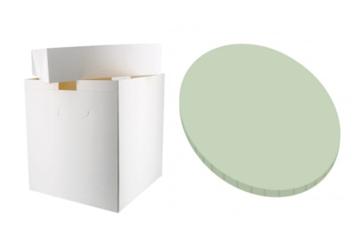MASONITE Kuchenbrett (5 mm) und weiß HOCH Kuchenbox (12''X12''X12'')-12'' - SALBEI