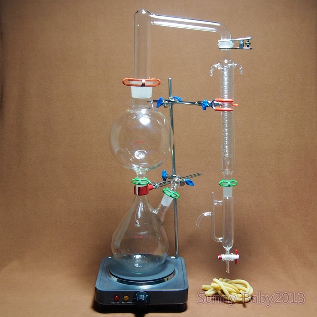 Essential Oil Steam Distillation Apparatus,W/ Hot Stove,Graham Reflux