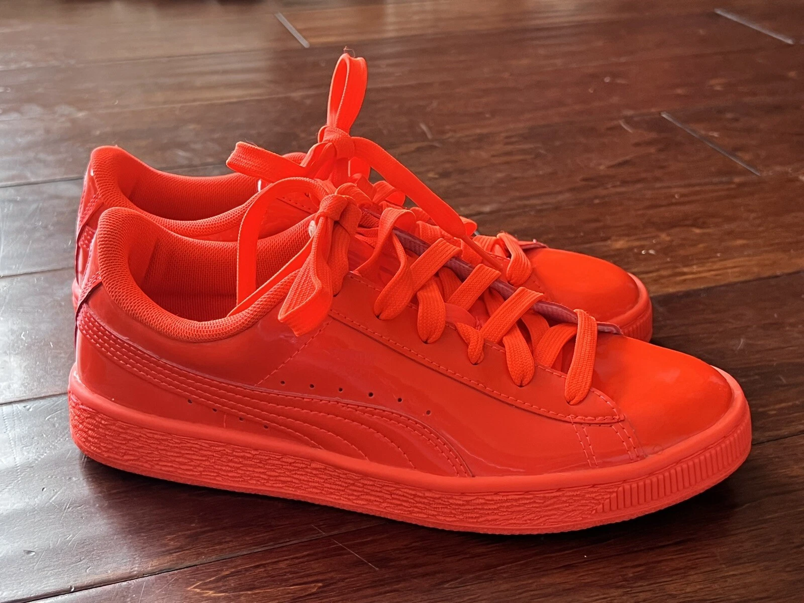 Puma 362246 05 Sneaker Sportiva Bambini Basket Classica Rosso Pelle Verniciata 5 5 NUOVE