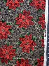 Poinsettia Studio 8 VIP Christmas Cotton Fabric 1/2 Yard 18 By 44 New
