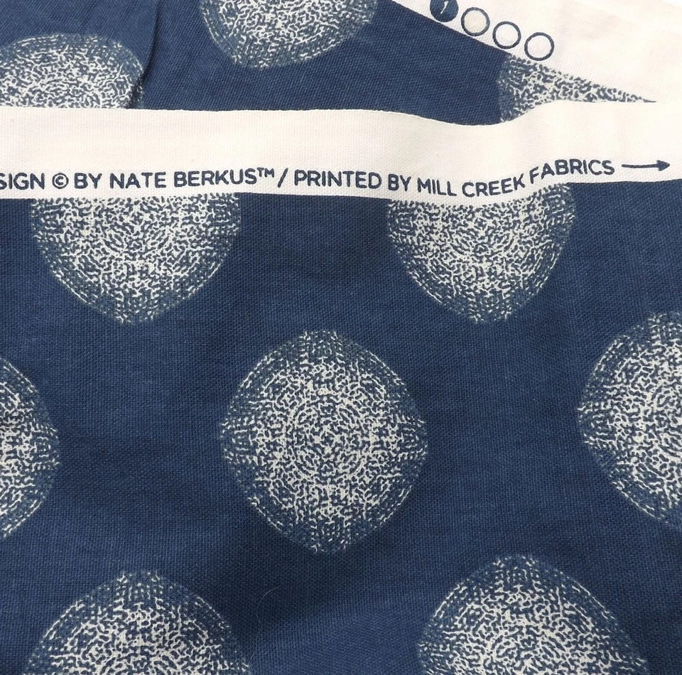 Mill Creek Nate Berkus Denim Blue Medallion Circles Upholstery Fabric 1 1/4 Yd - Image 3 of 4