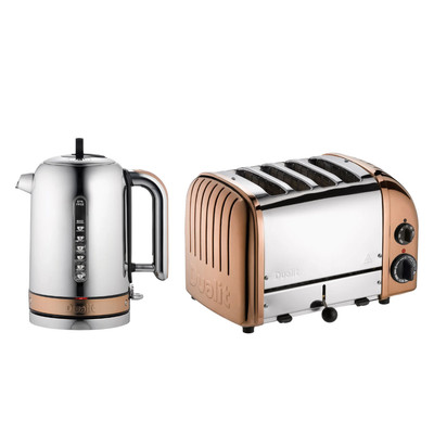 Ꮙ | Dualit Classic Wasserkocher & 4 Scheiben Toaster NewGen Küchenset (Kupfer) SCHNELLE P&P