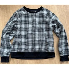 EDDIE BAUER | Pull Over Crewneck Sweater Navy/Light Blue Plaid , Women's Size XS