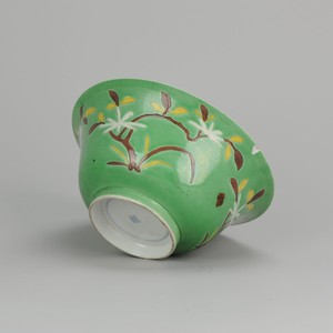 Rare Ca 1700 Early Kangxi Chinese Porcelain green-ground 'Brinjal' bowl ...