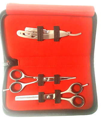 Professional Barber Scissors Set 6'' Barber Hair Cutting Sharp Shaving Shears