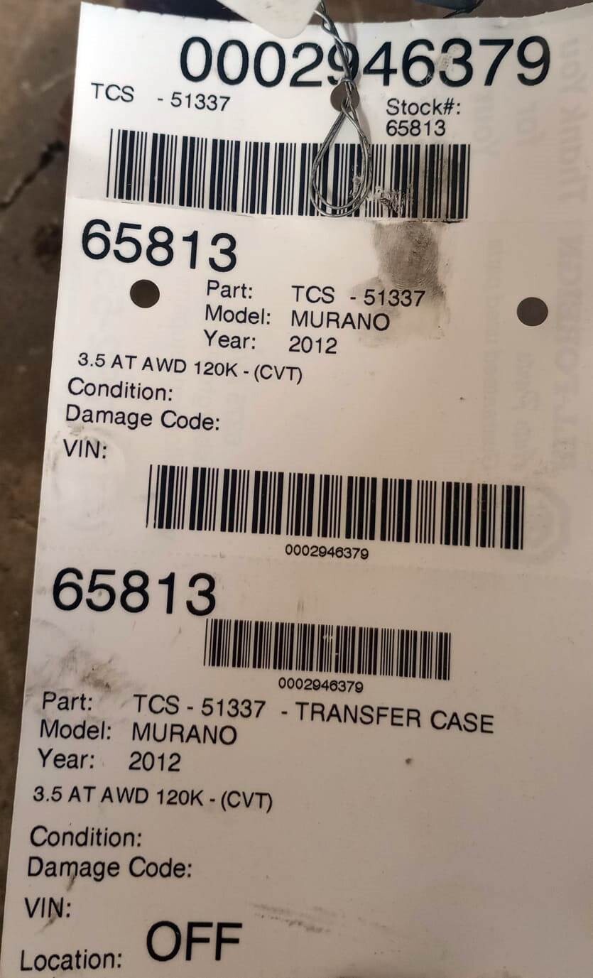 20092014 Nissan Murano 3.5L Transfer Case CVT eBay