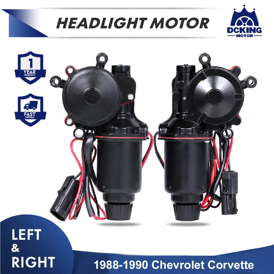 2X Headlight Motors For Chevrolet Corvette C4 1988-1990 Only 2 Wires Left&Right - Bild 1 von 4