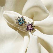 Natural Gemstone Ring 925 Sterling Silver Ring Cubic Zircon Wedding Women's Ring