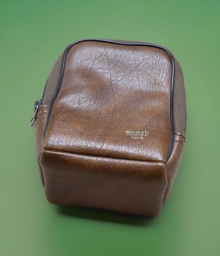 Vintage Brown Kodak Camera Tote for Tech Medium Belt Bag Fuzzy Faux Fur Inside - Picture 3 of 15